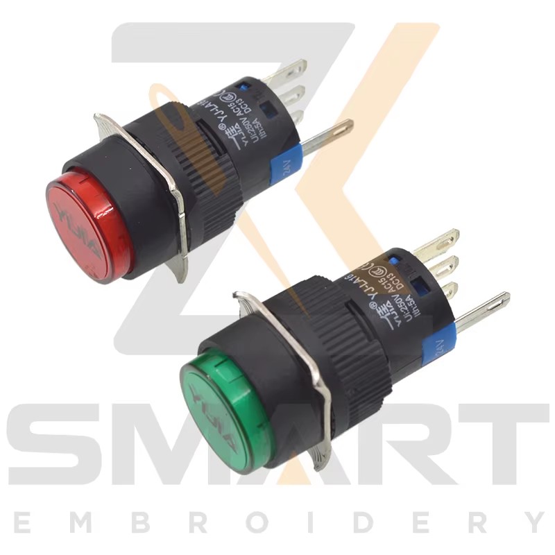 Mygtukas jungiklis su lempa savarankiškai grąžinimo Kinijos siuvimo mašinos dalys EDH06-YJ-LA16G EDH06-YJ-LA16R